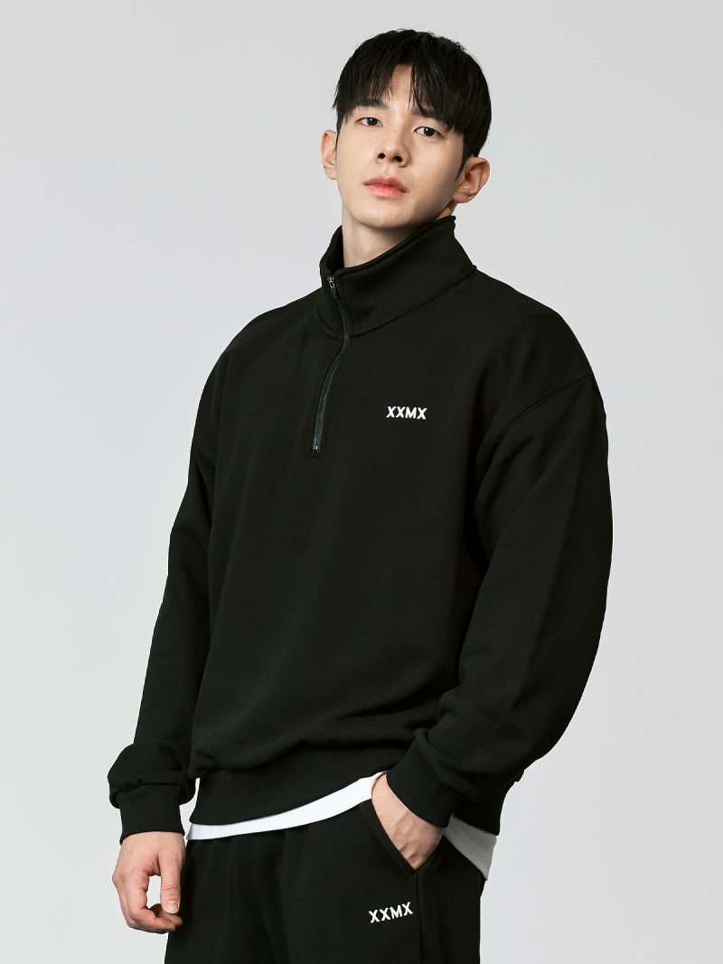 XEXYMENS XMMHZ40H3 フレンチテリー ハーフジップアップ スウェット