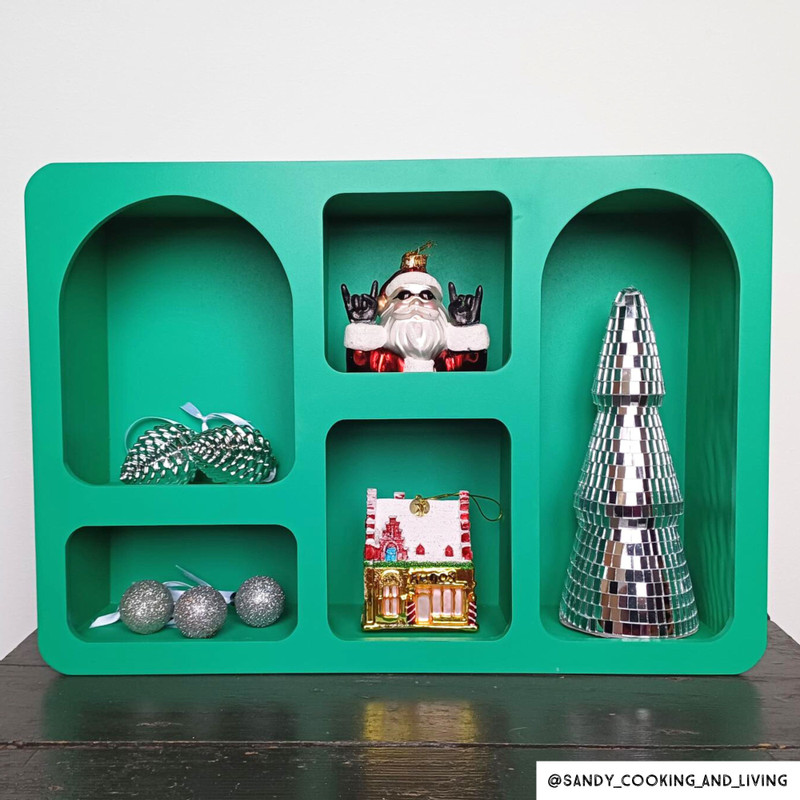 Wandkastje Zaha organic - MDF - groen - 28x40x9 cm | Xenos