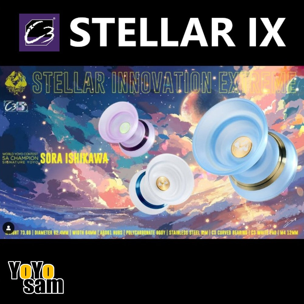 C3yoyodesign Stellar IX Yo-Yo - Polycarbonate with Stainless Steel
