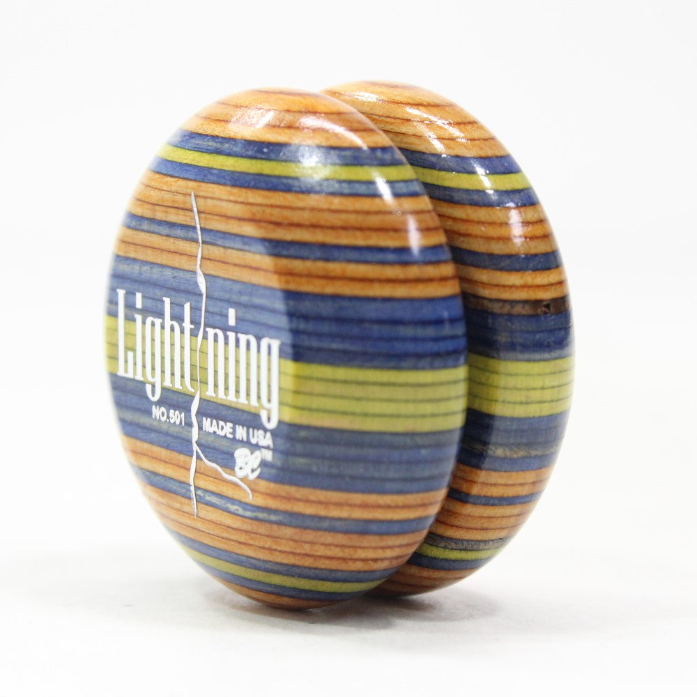 BC YoYo Vintage Champion Hardwood Yo-Yo - Lightning YoYo - Rainbow