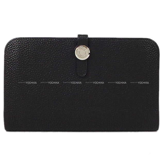 HERMES エルメス ドゴン GM 財布 黒(ブラック) トゴ シルバー金具 新品
