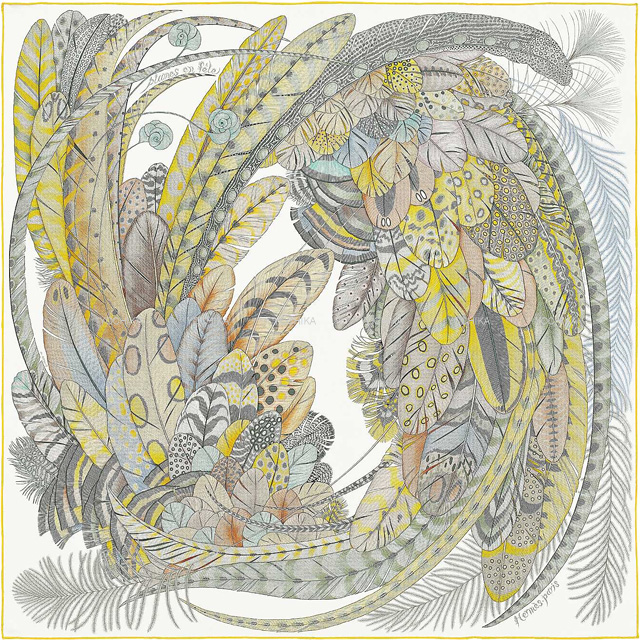 HERMES エルメス スカーフ カレ90 Plumes en Fete プリュム アン