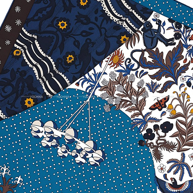 2022年 春夏 HERMES エルメス スカーフ カレ90 始まりの歌 ブルー