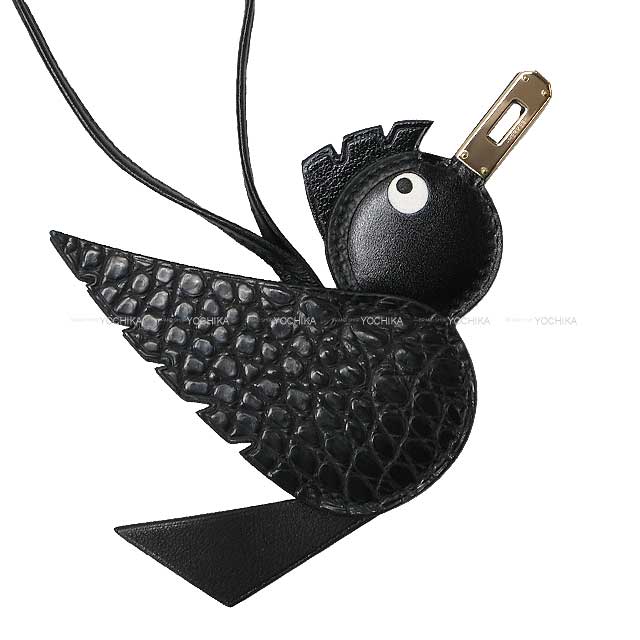 HERMES エルメス バッグチャーム バーディ タッチ 鳥 ソーブラック