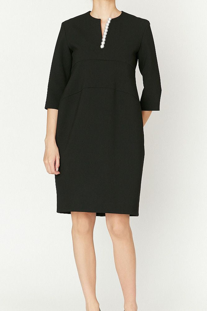 ロングスリーブパールスリットラインドレス – YOKO CHAN