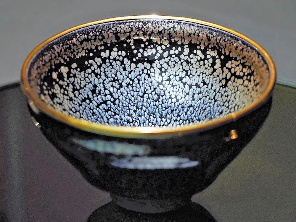 古美術 中国南宋時代藍斑天目茶碗 共箱 共紙XG6-1 古美術 中国南宋時代