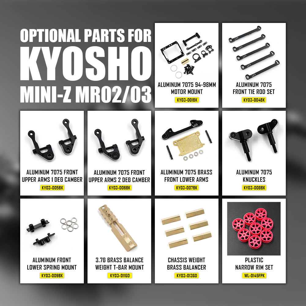 Optional Parts For Kyosho Mini-Z MR02/03 | More Coming Soon