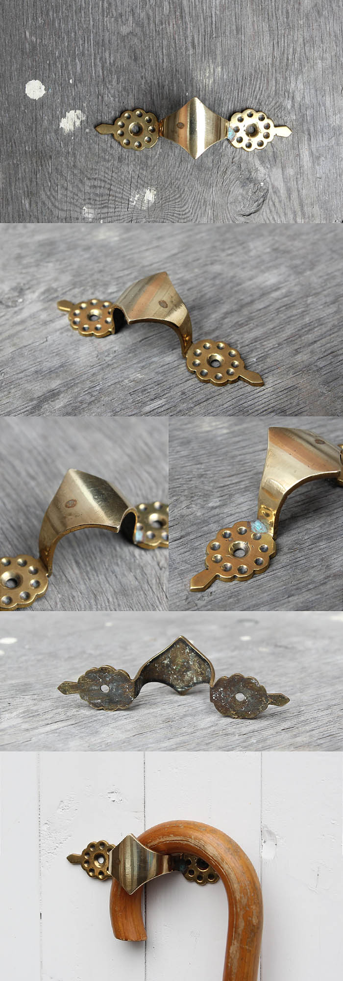 イギリス アンティーク ブラス ウォールフック 真鍮製 ホルダー 雑貨