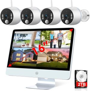 WiFi Security Camera System with Monitor - YESKAMOO