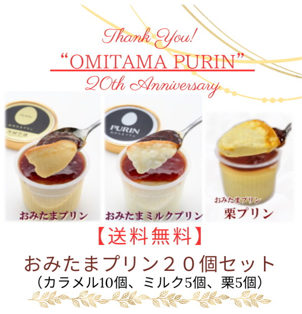 送料無料！】おみたまプリン 20個入（6個入白箱X4） 賞味期限製造