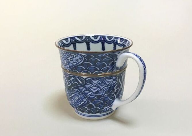 京焼・清水焼 マグ 染付捻祥瑞 （そめつけねじしょんずい）｜京焼