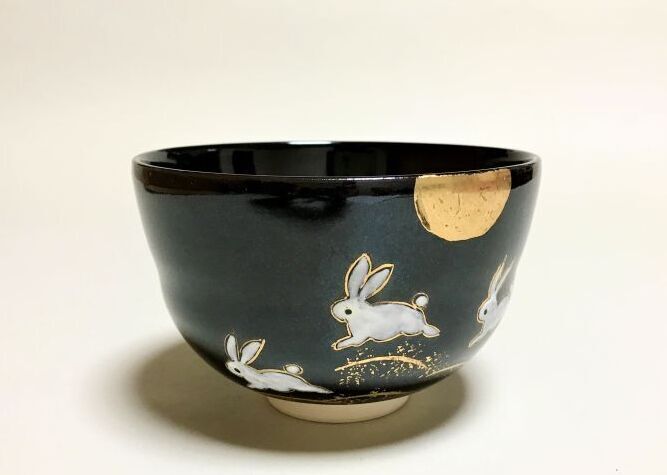 京焼・清水焼 抹茶碗 天目うさぎ （てんもくうさぎ）｜清水焼・陶器の