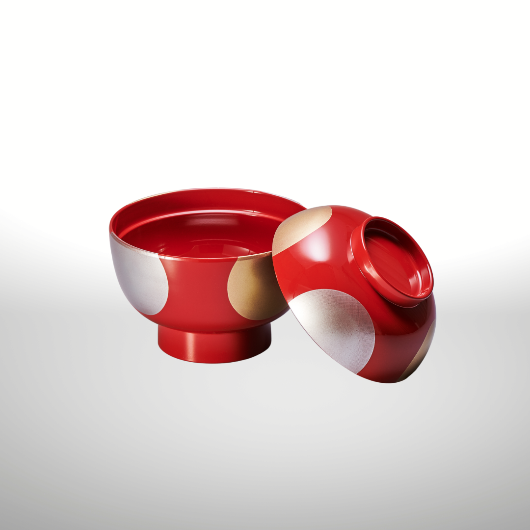 日月4.5雑煮椀（朱）KT2244TA | 山中塗（山中漆器）オフィシャルサイト