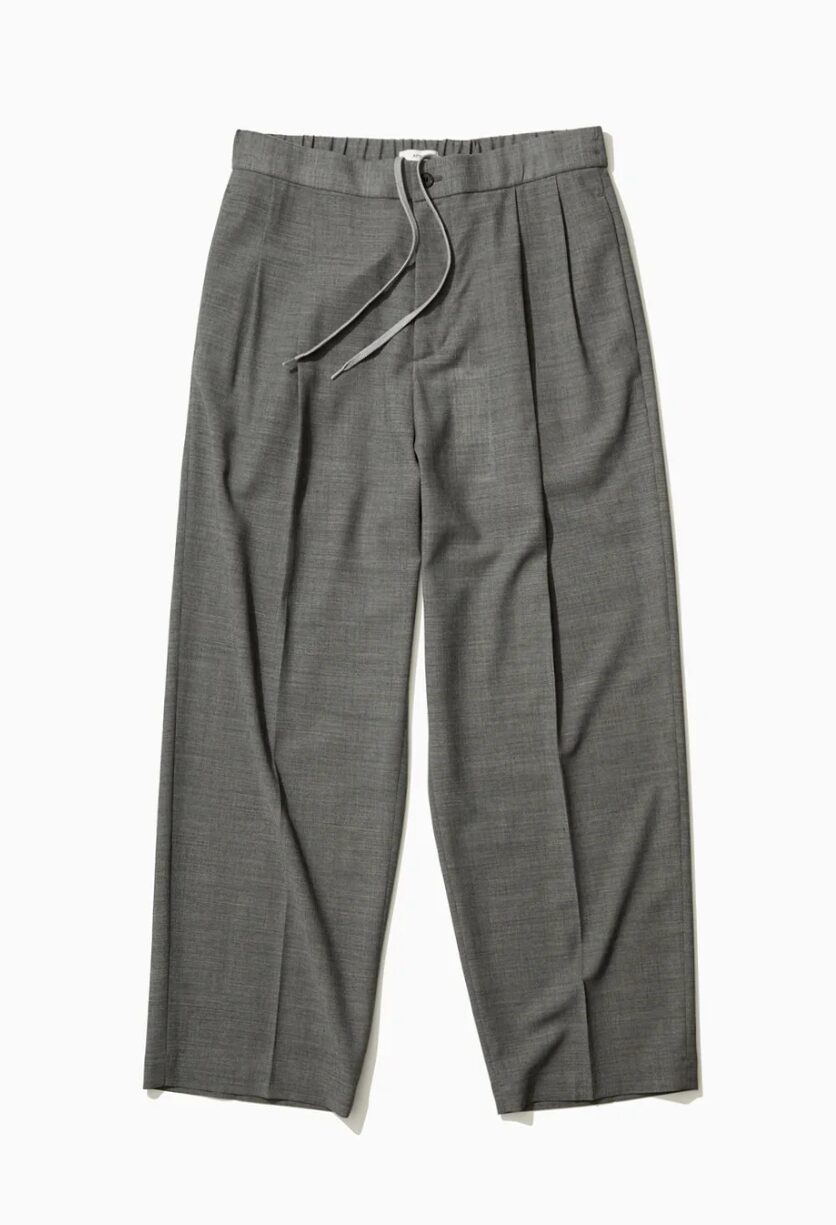 ATON TWIST WOOL TROPICAL TWO TUCKED EASY PANTS | 大阪心斎橋の