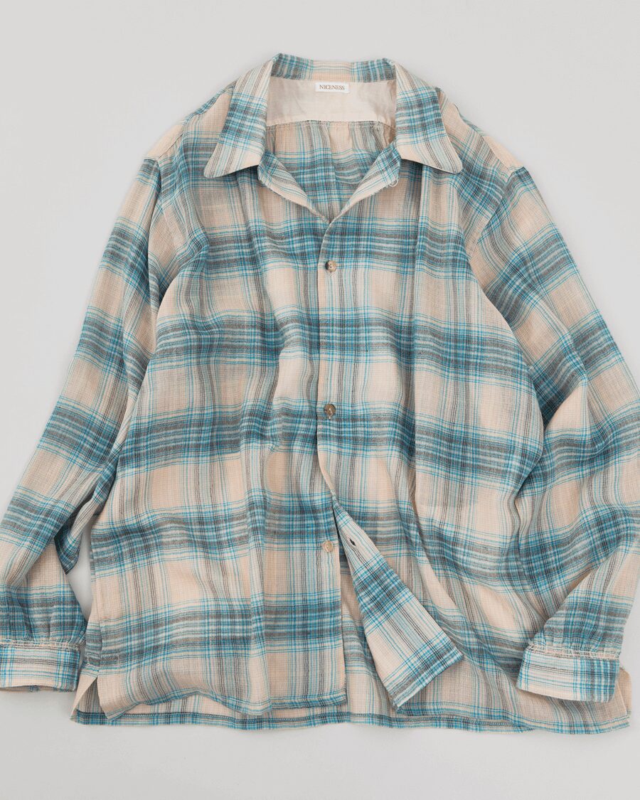 NICENESS MULTI-COLOR OMBRE OPEN COLLAR JACKET SHIRT “THOM” | 大阪