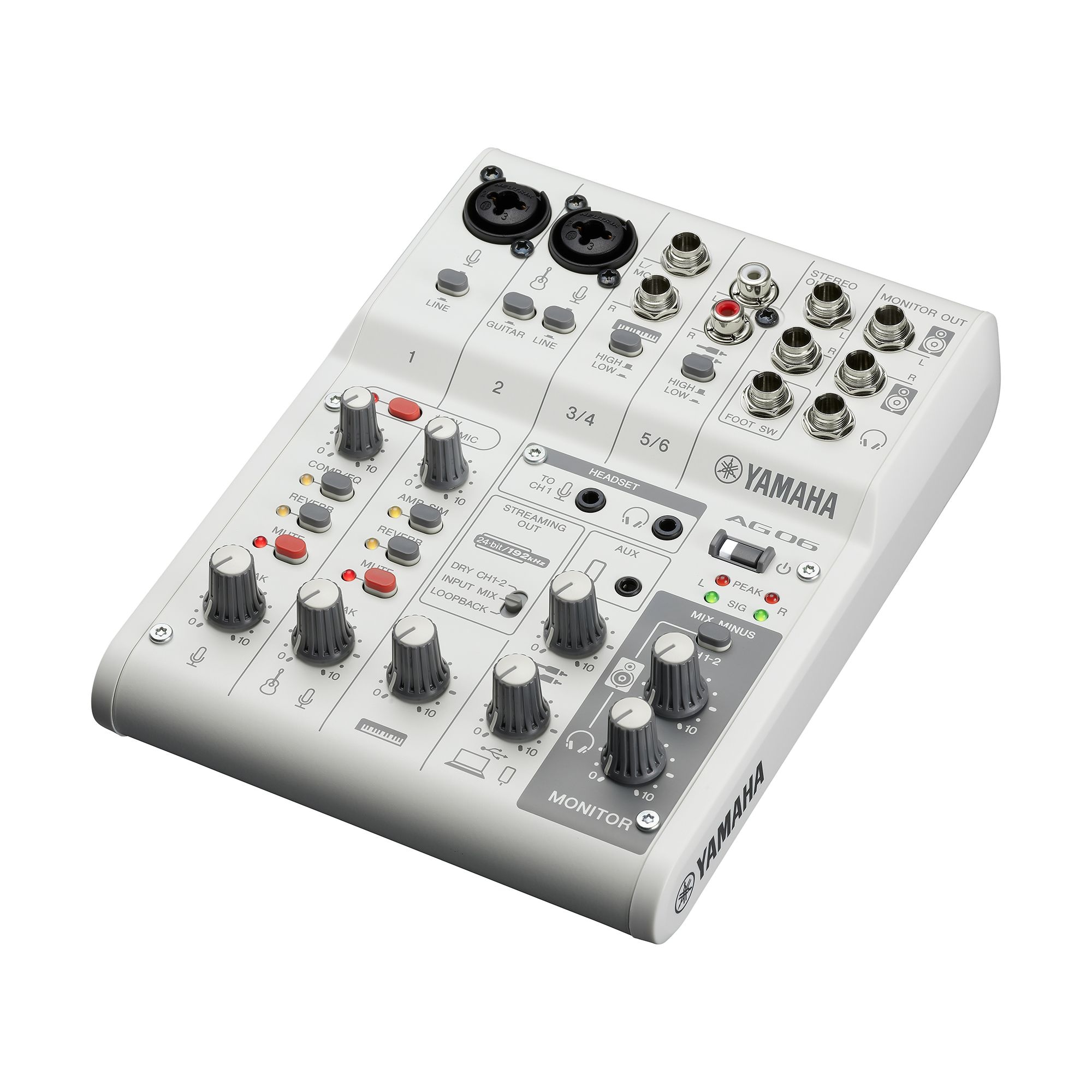 AG06MK2 6-Channel Loopback USB Mixer Specs - Yamaha USA