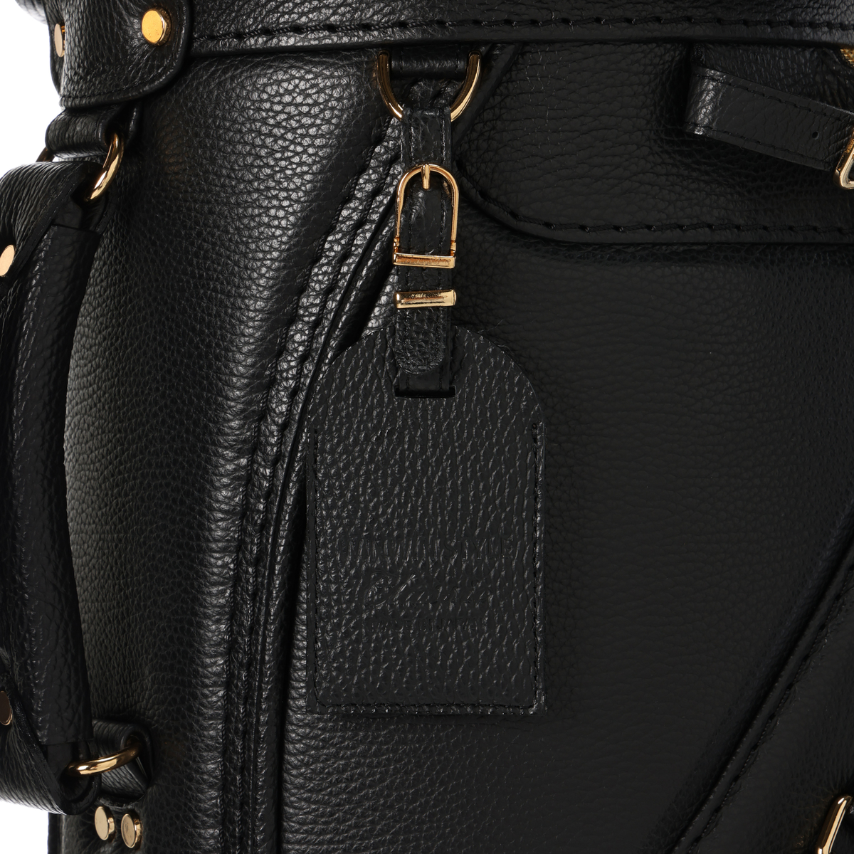 フルハンドメイド イタリアンレザークラシックキャディバッグ ブラック