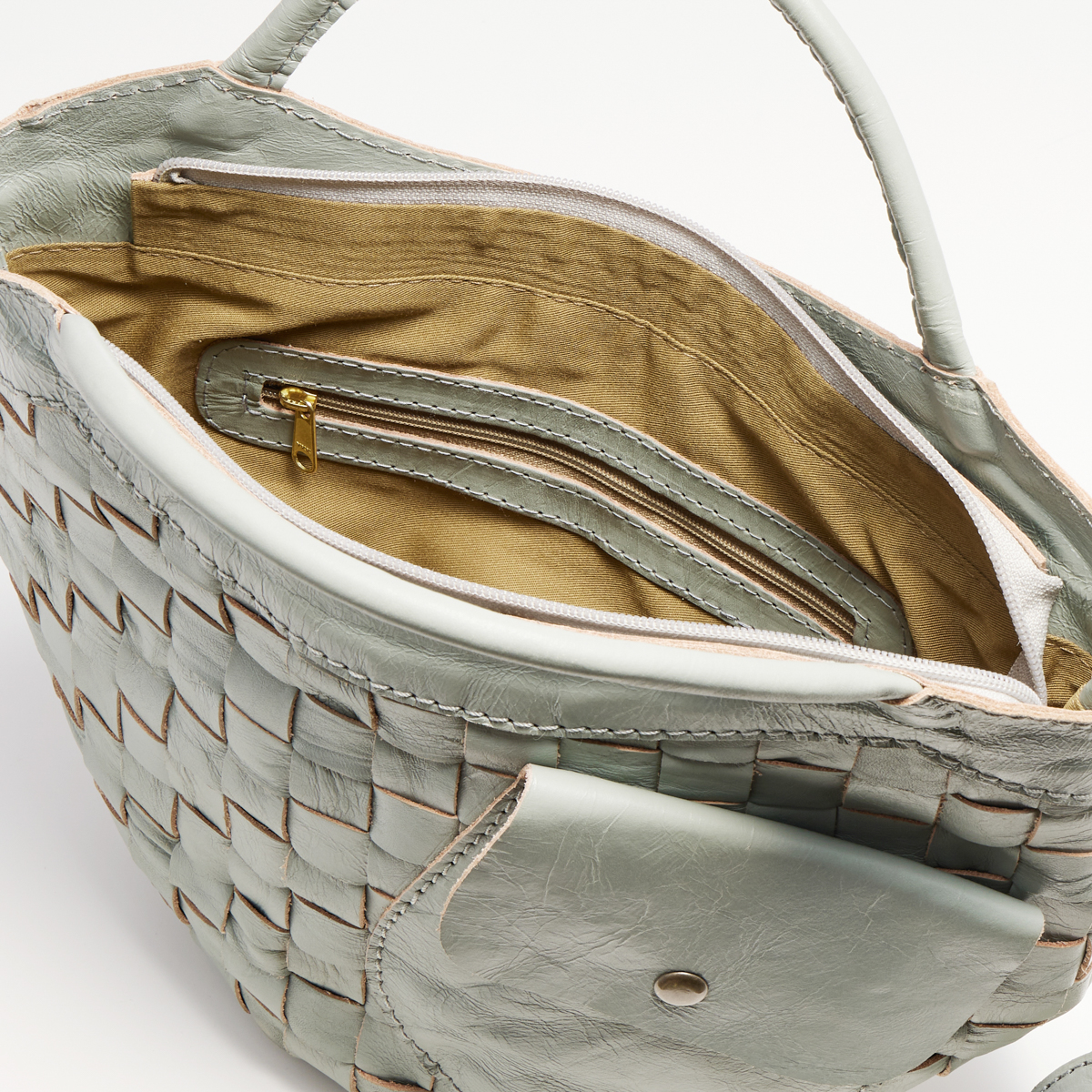 zucchero(ズッケロ)】カウレザー 2way バッグ ブルーグレー | かぜと