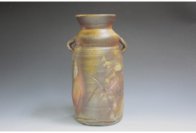 柳瀬美術店 / 金重陶陽「備前耳付花入」共箱[KANESHIGE Toyo]Flower vase