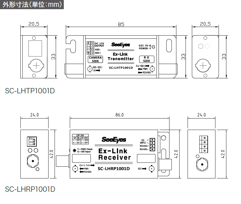 SC-LHCP1001D HD-SDI長距離電源重畳装置 | HD-CCTV/HD-SDI 防犯・監視