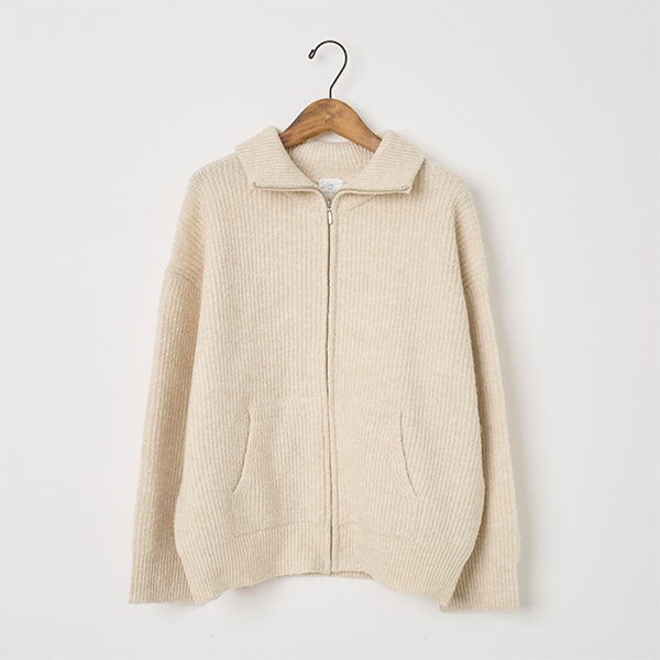 ジップアップニットブルゾン(アイボリー)｜SALE（ファッション）｜料理