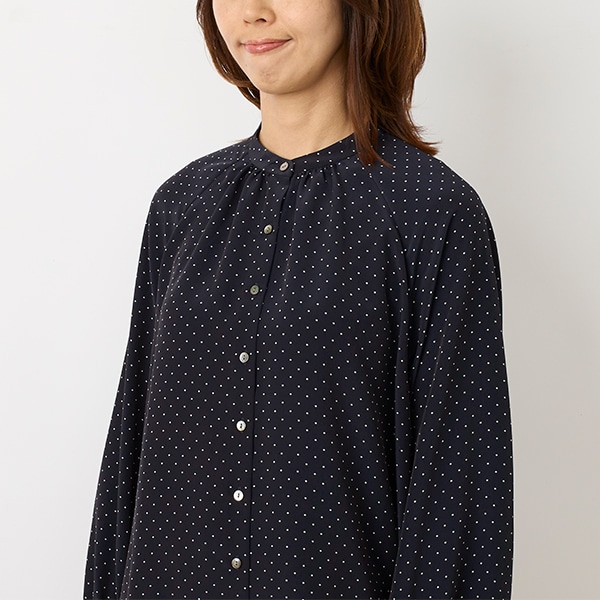 ギャザースリーブブラウス(ブルー)｜SALE（ファッション）｜料理家