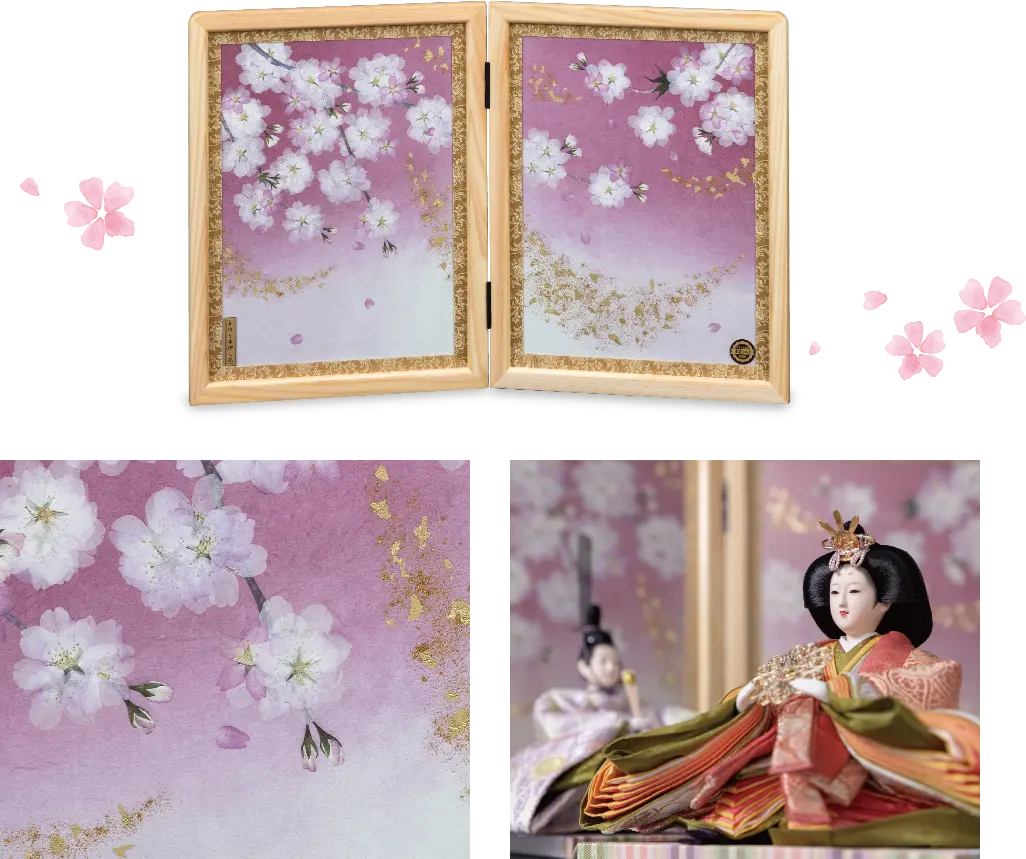 作品のご紹介 | 押し花屏風 | 人形の優玉