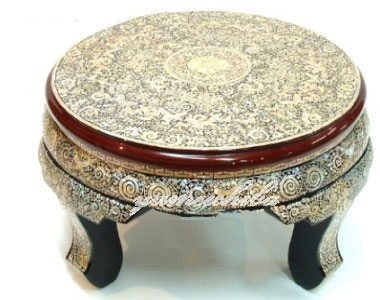 韓国螺鈿漆塗り丸お膳高級総螺鈿 テーブル・お膳丸型 夢市場本店【韓国