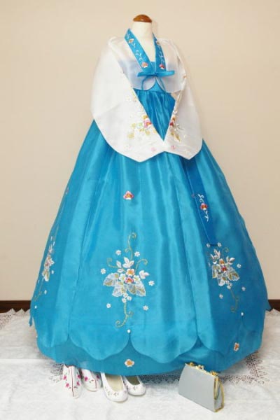 318_チマチョゴリレンタル韓服化繊_バスト84～92cm_身長+靴高さ165