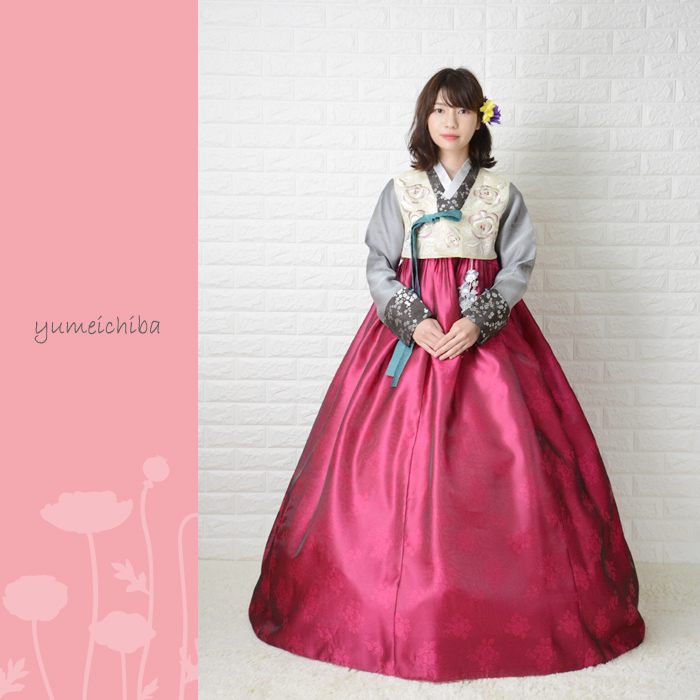 o-s143c153-チマチョゴリレンタル韓服化繊-バスト85～95cm_身長+靴高さ