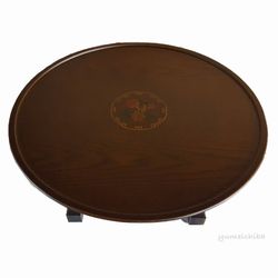 韓国漆塗り丸お膳ちゃぶ台簡単折りたたみ式 テーブル・お膳丸型 夢市場