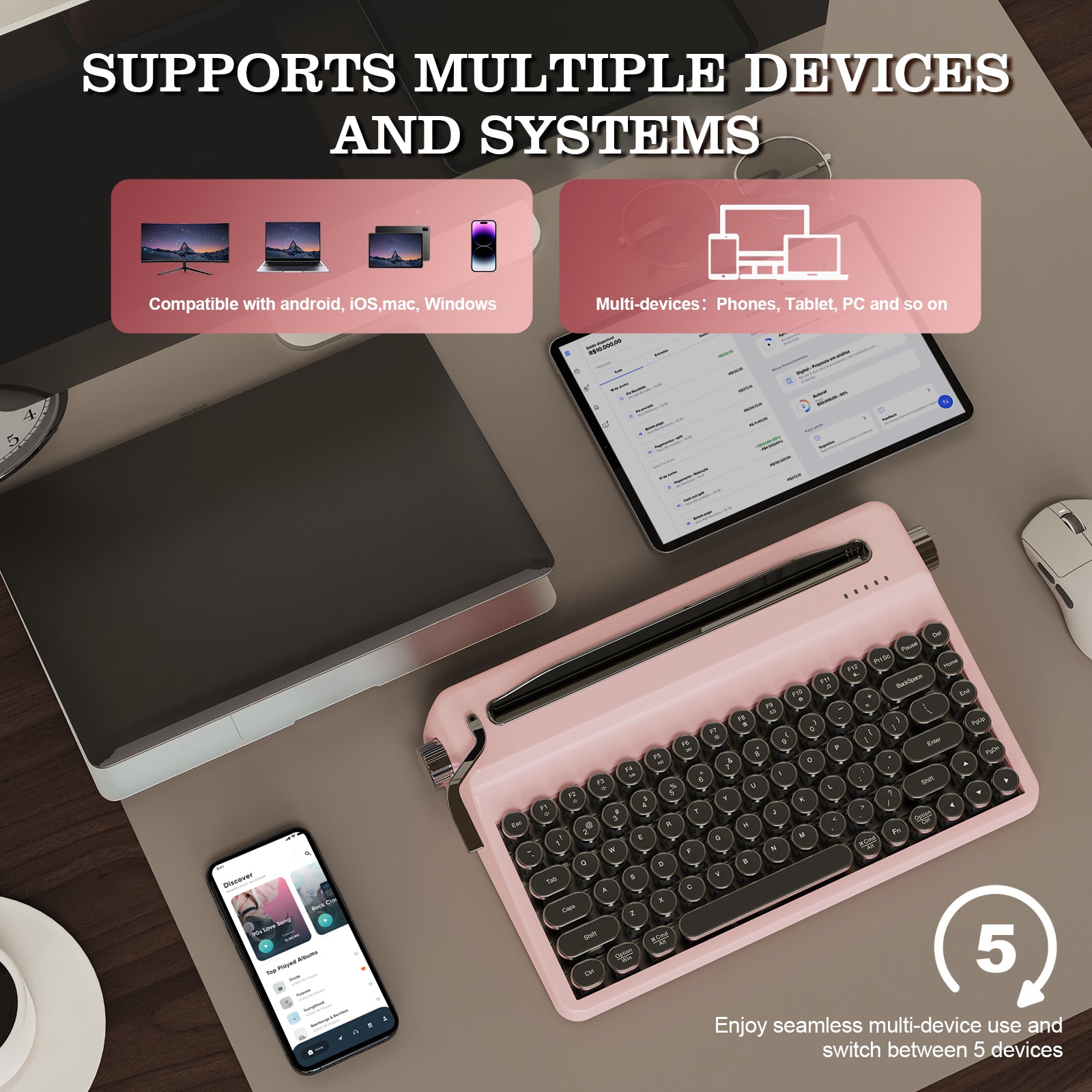 YUNZII QL75 Retro Typewriter QMK/VIA Mechanical Keyboard – YUNZII