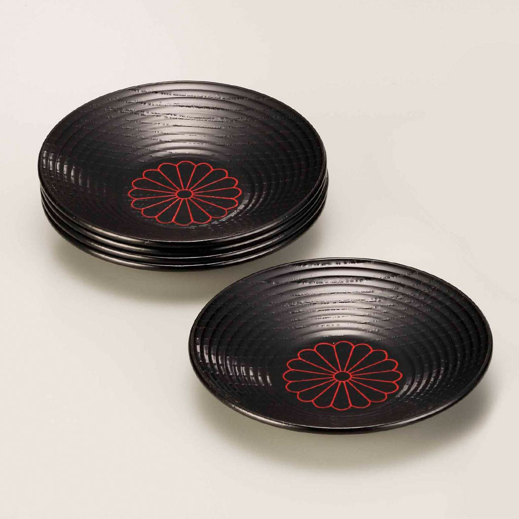 菊 平筋茶托 五客セット – 象彦 公式オンラインショップ