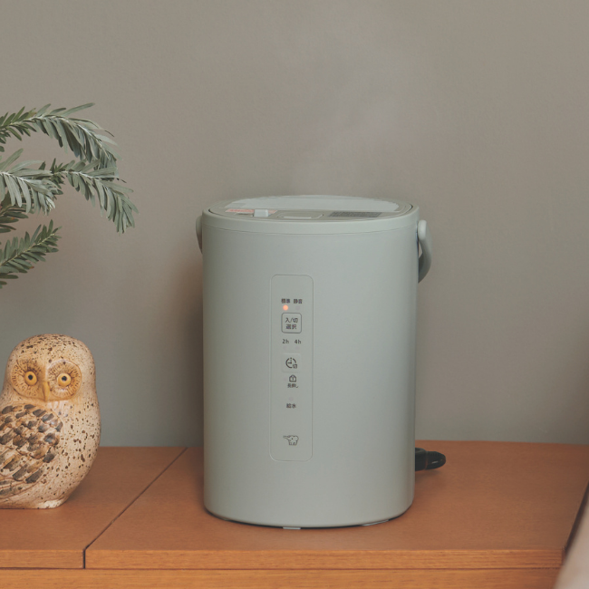 即日発送】一度のみ使用 スチーム式加湿器 EE-MB20-GA グリーン 加湿器 EE-