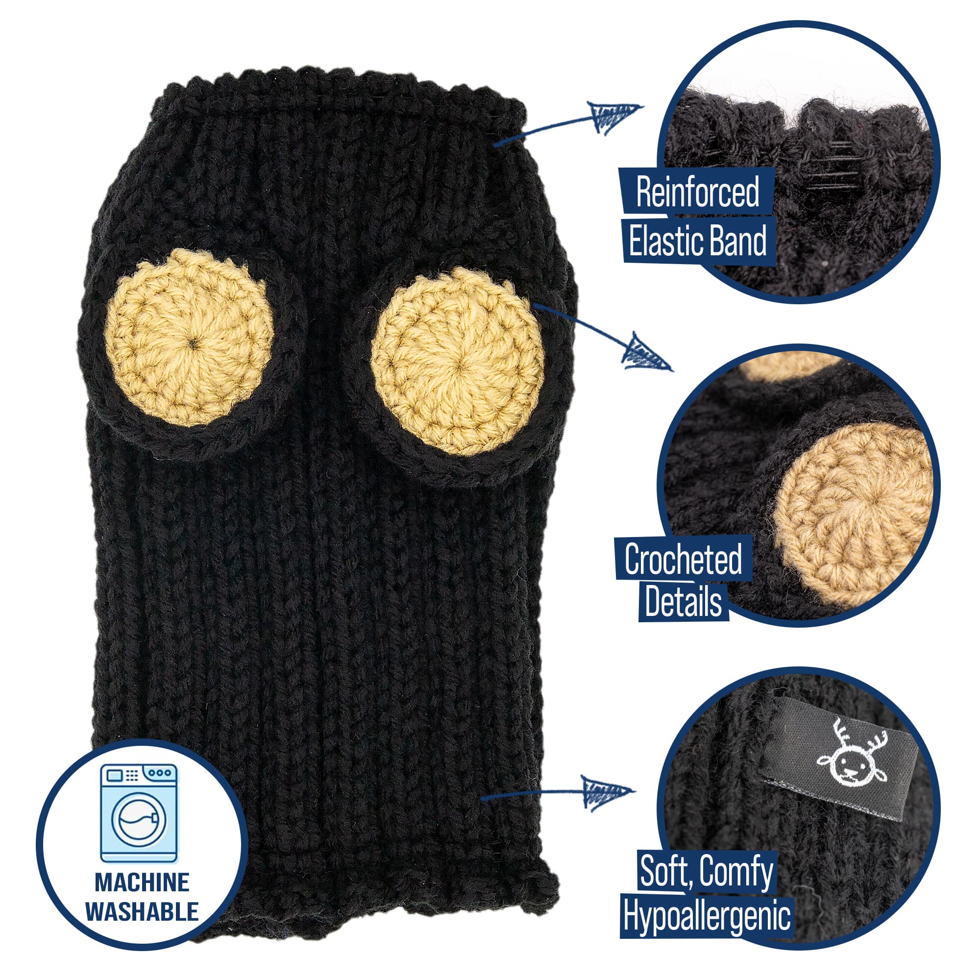 Black Bear Zoo Snood - The Viral Cute Crochet Dog Snood Costume to