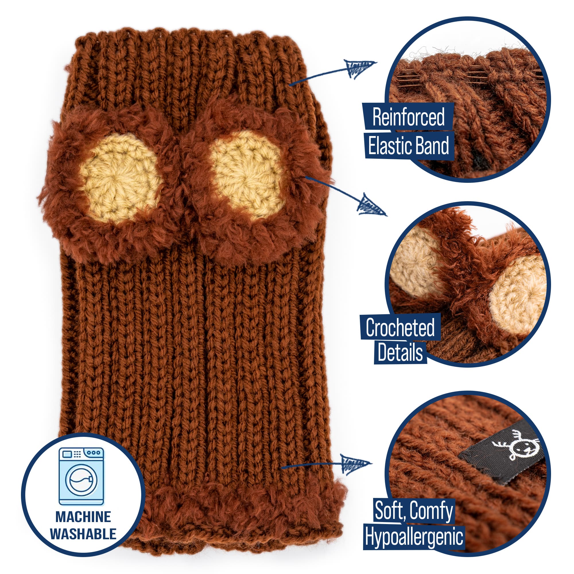 Fuzzy Zoo Bear Snood - The Viral Cute Crochet Dog Snood Costume to