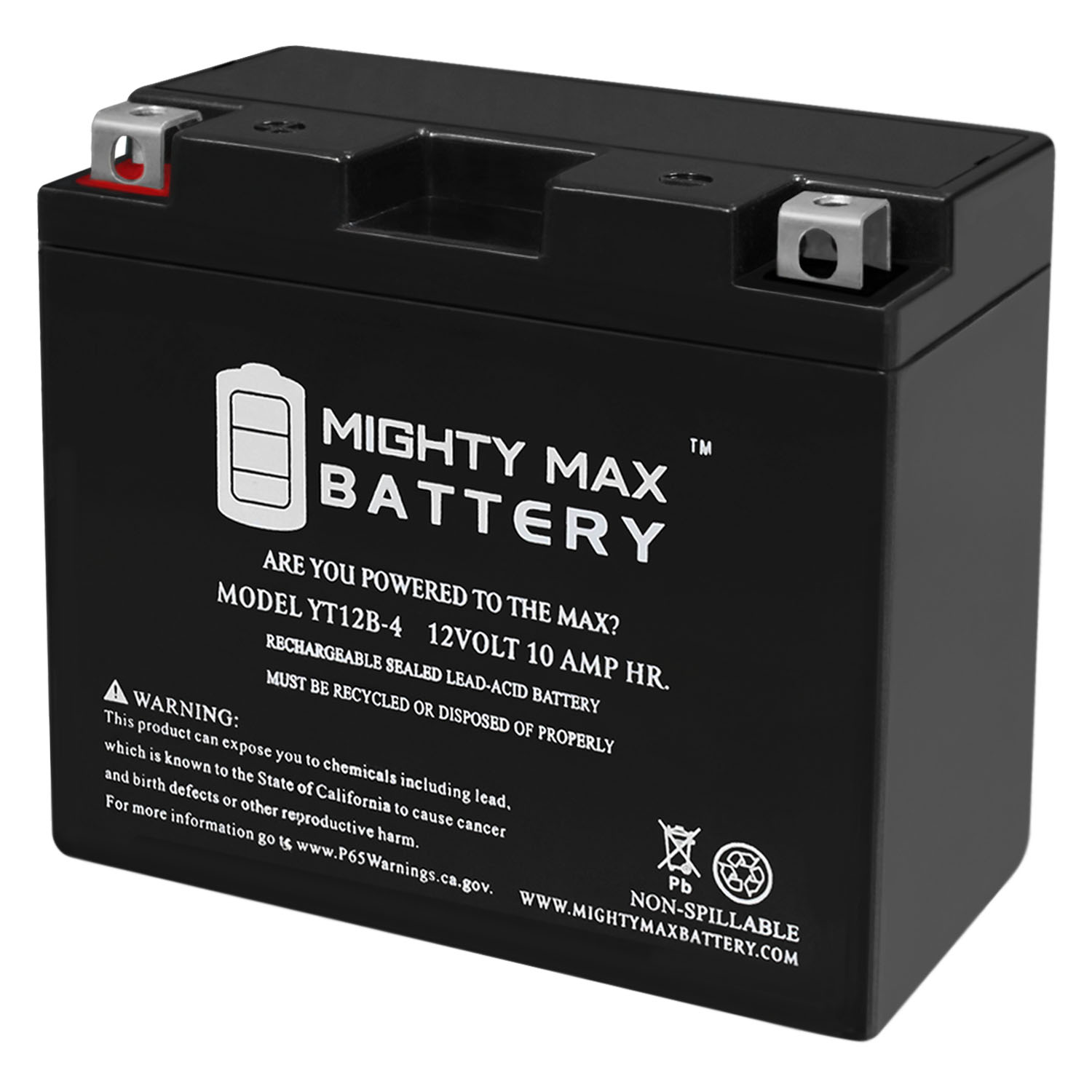 Mighty Max Battery YT12B-4 SLA 12V 10Ah Battery for 2004-2005