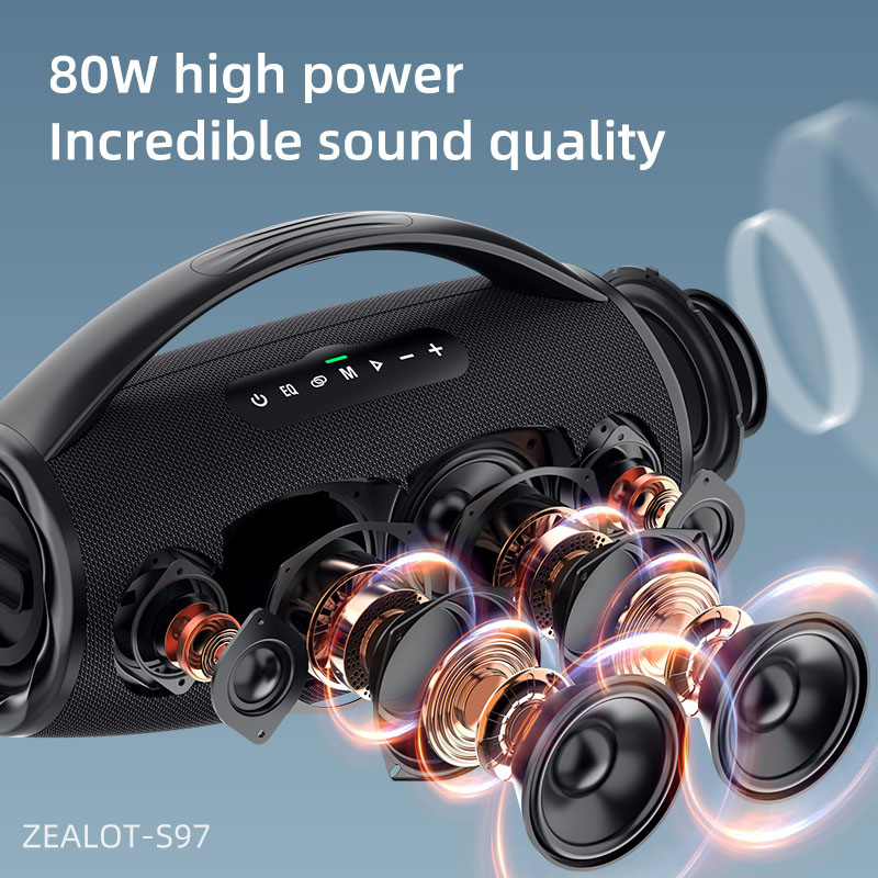 Zealot S97 Bluetooth Speaker 80W High Power Super Bass - Zealot