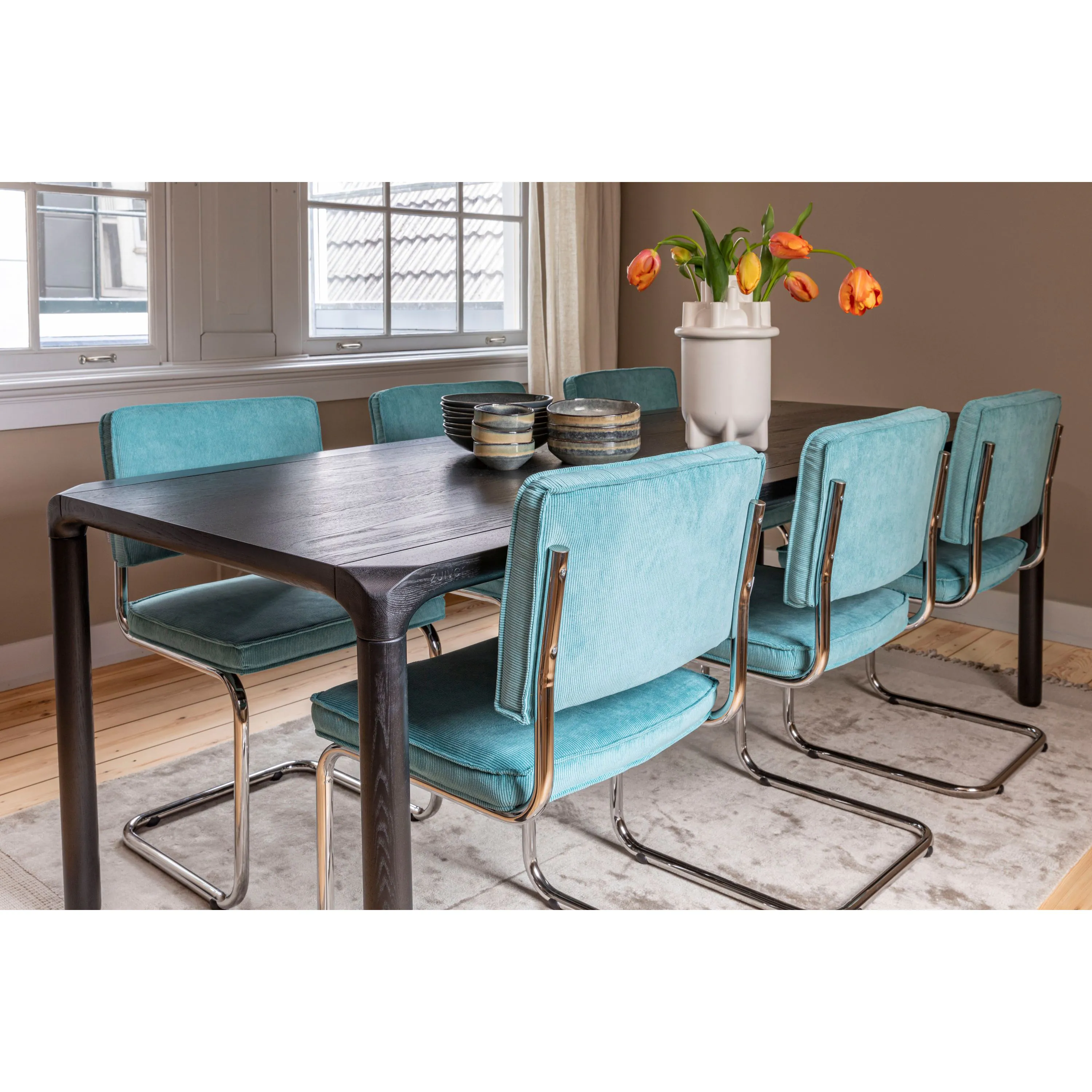Ridge Rib Chair Blue | Zuiver