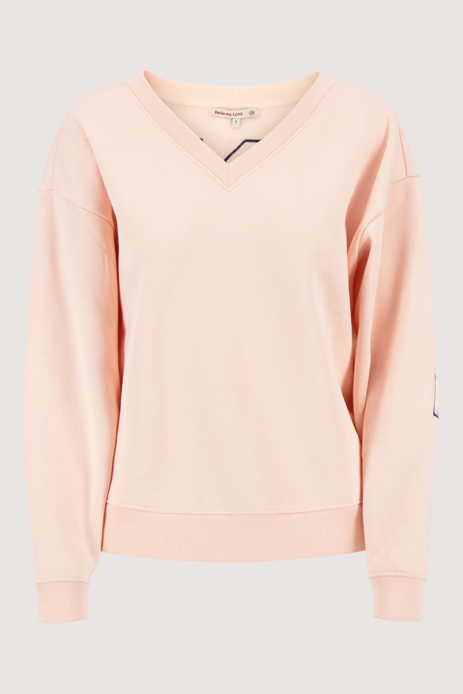 V Hals Sweater Kiss Kiss Lichtroze Damestrui | ZUSSS.nl – Zusss