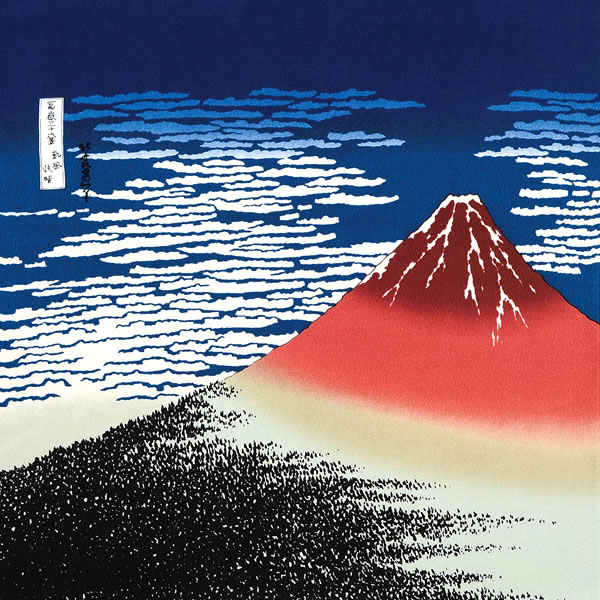 浮世絵 赤富士】 丹後ちりめん友禅風呂敷 葛飾北斎 68cm 日本製 むす美