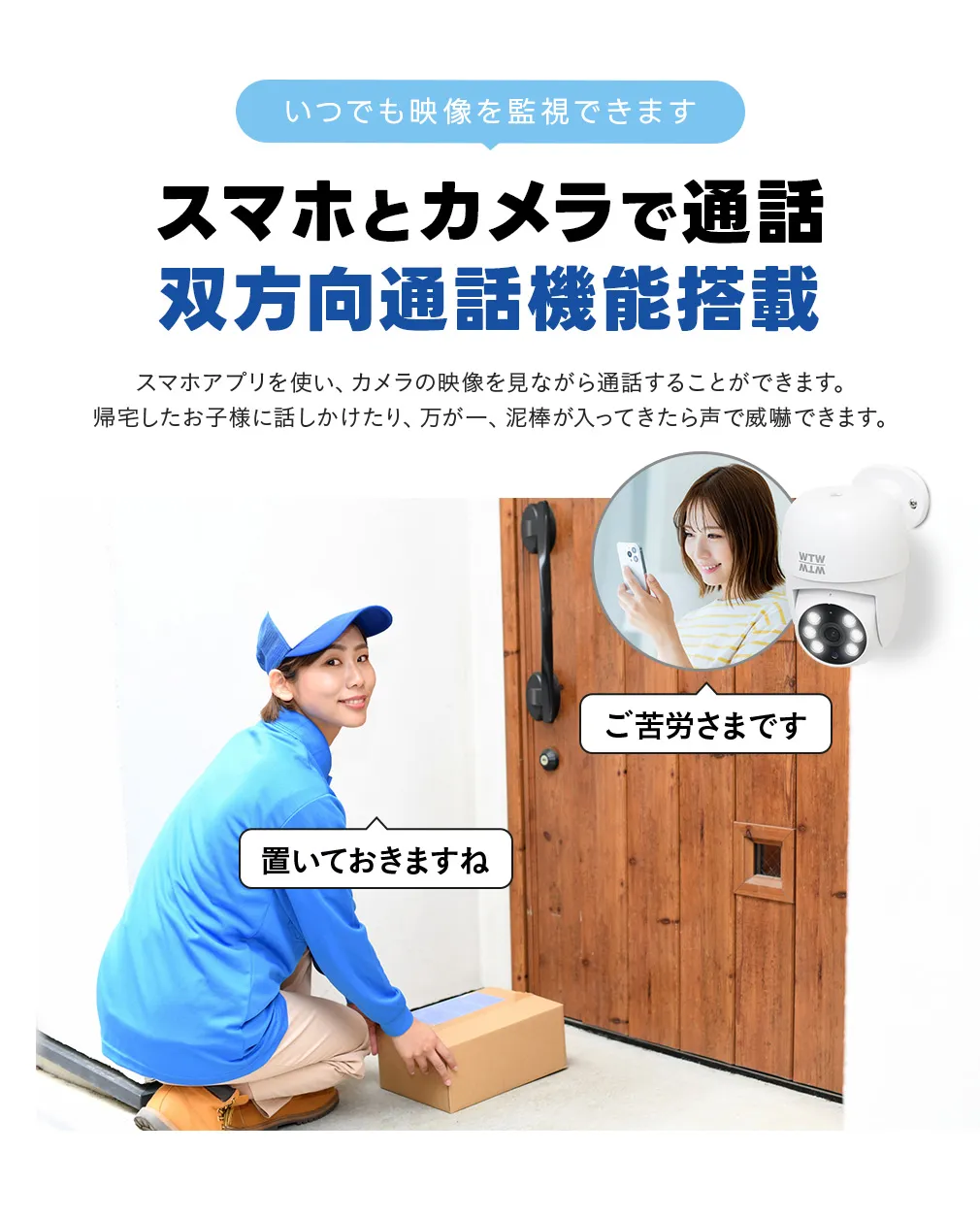 みてるちゃん123 WIFI SIM 防犯カメラ屋内外設置対応 WTW-W2859Y【WTW