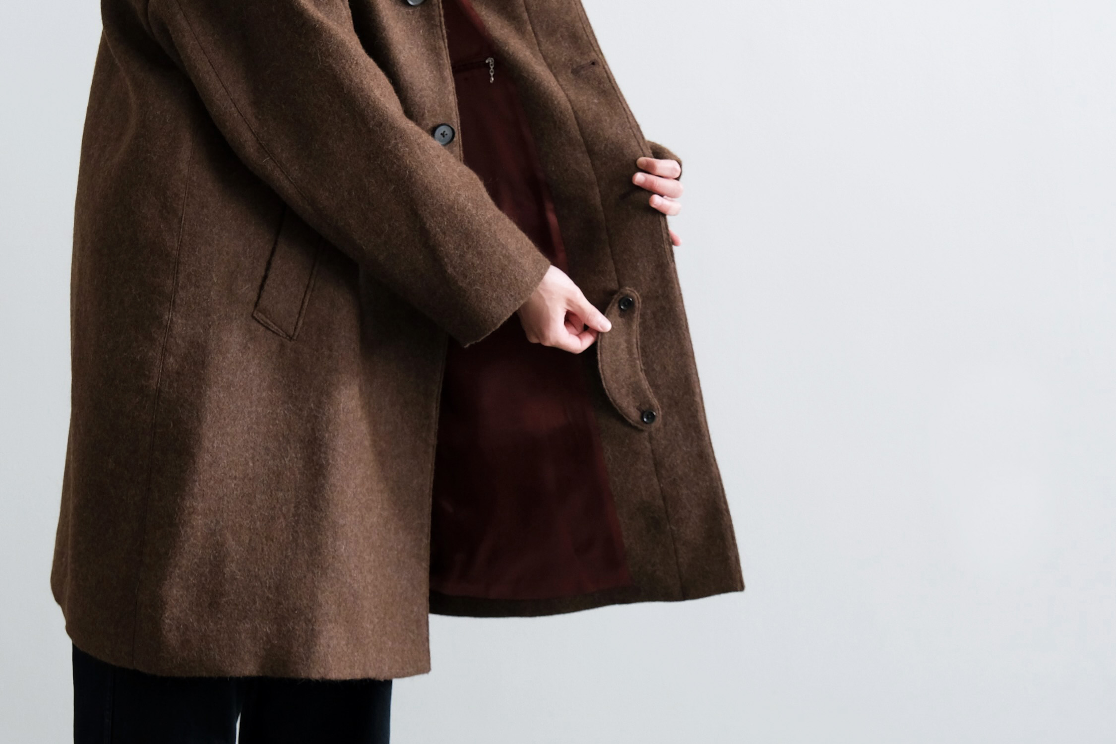 NATURAL NEP 二重織 BALMACAAN COAT - WUNDER