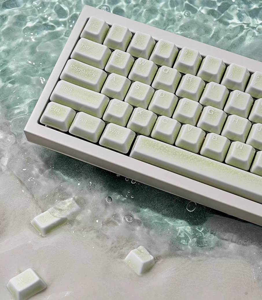 Cerakey Green Crazed V2 Cherry Profile Full Set Keycaps – mechkeysshop