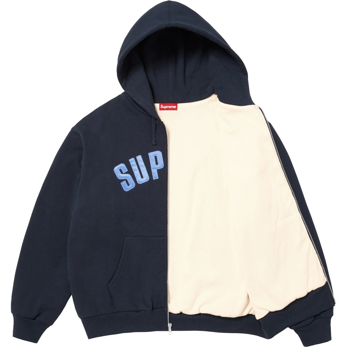 Supreme Arc Thermal Lined Navy Zip Up Hoodie – WyCo Vintage Broadway
