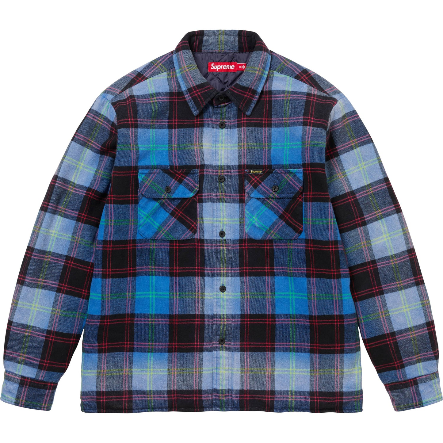 Supreme Quilted Plaid Blue Flannel Shirt - WyCo Vintage, Kansas