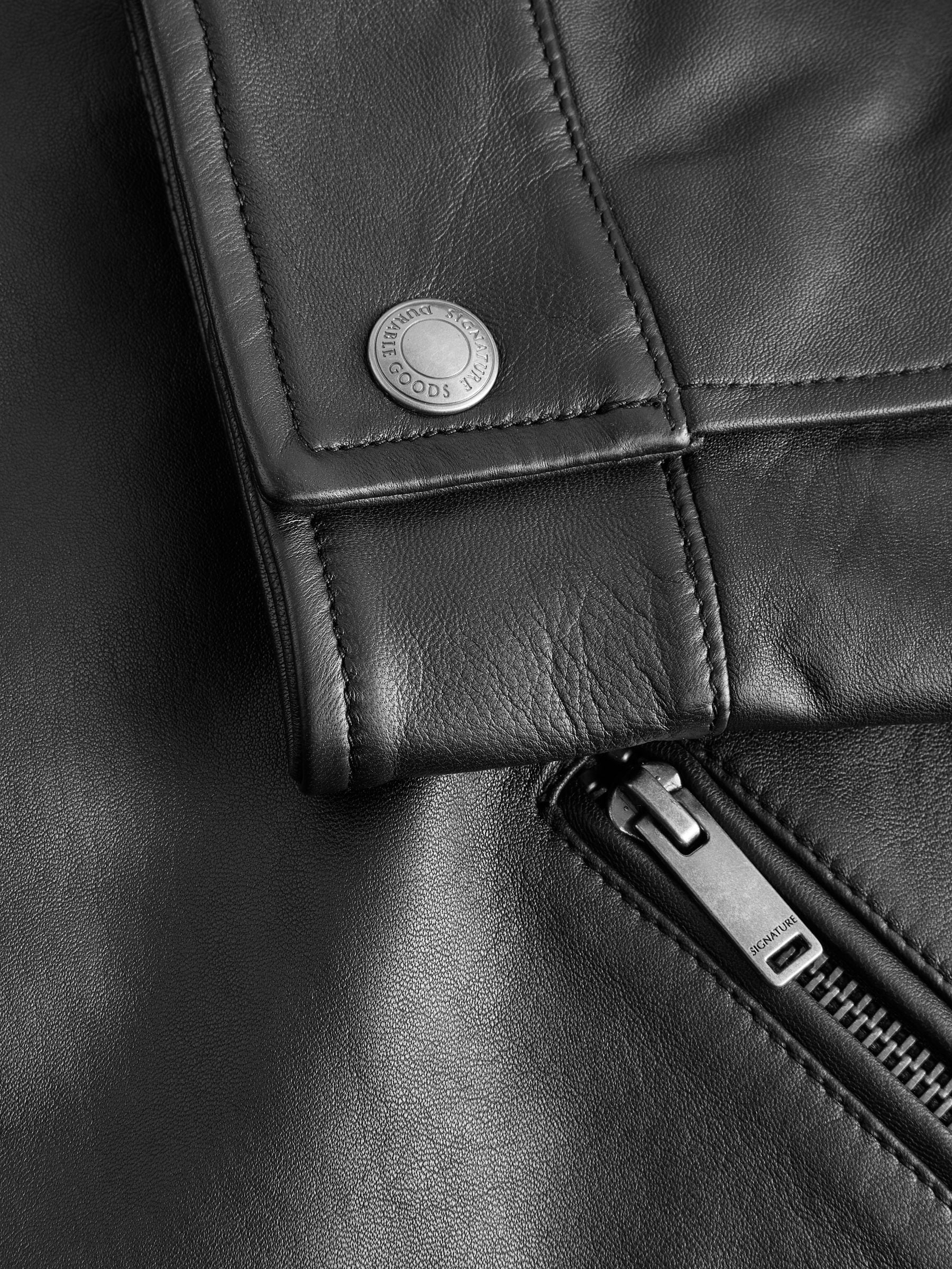 Buy Black Leather Signature Racer Jacket from Next Canada