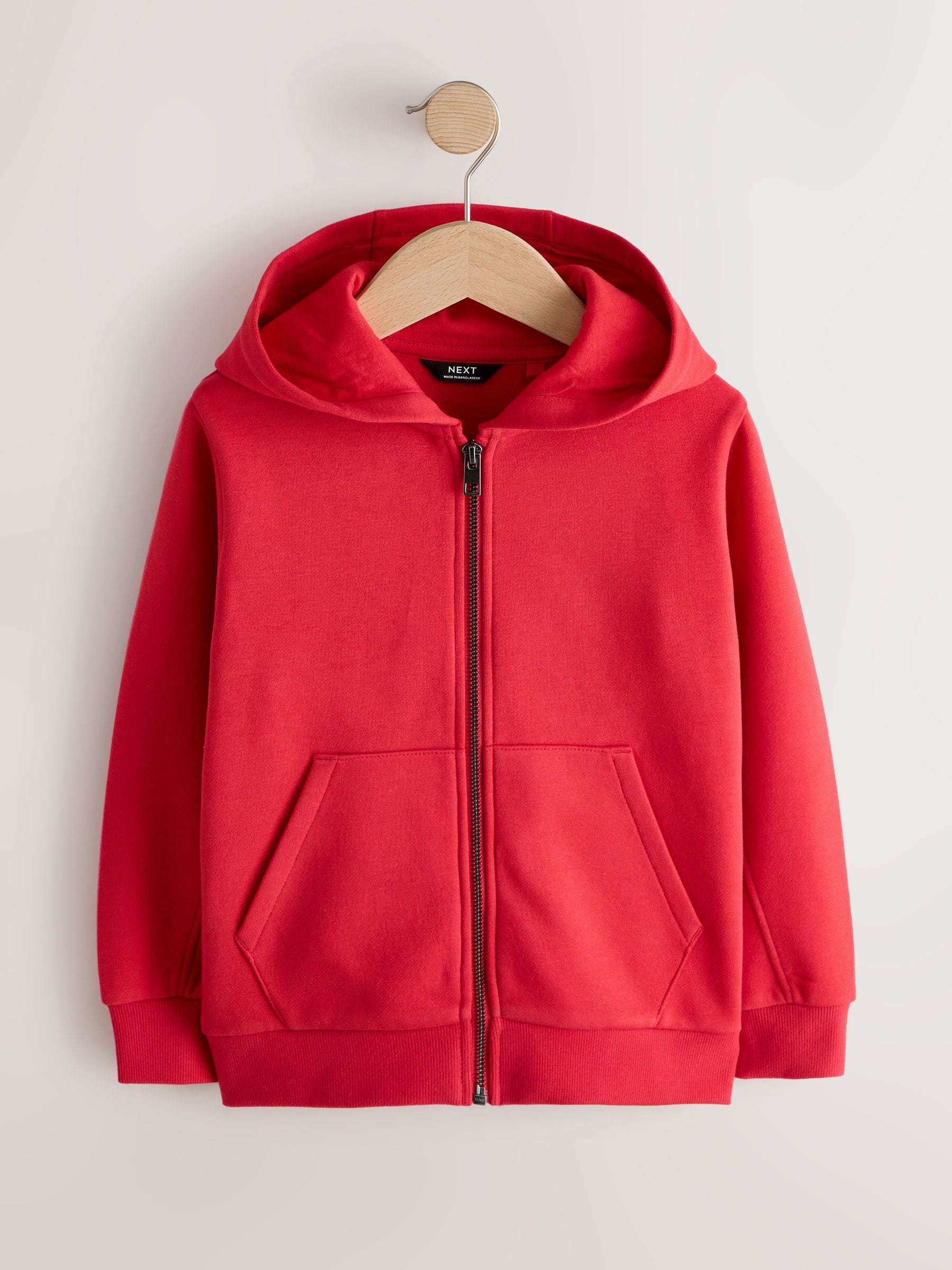Buy Red 1 Pack Plain Zip Through Hoodie (3-16yrs) from Next USA
