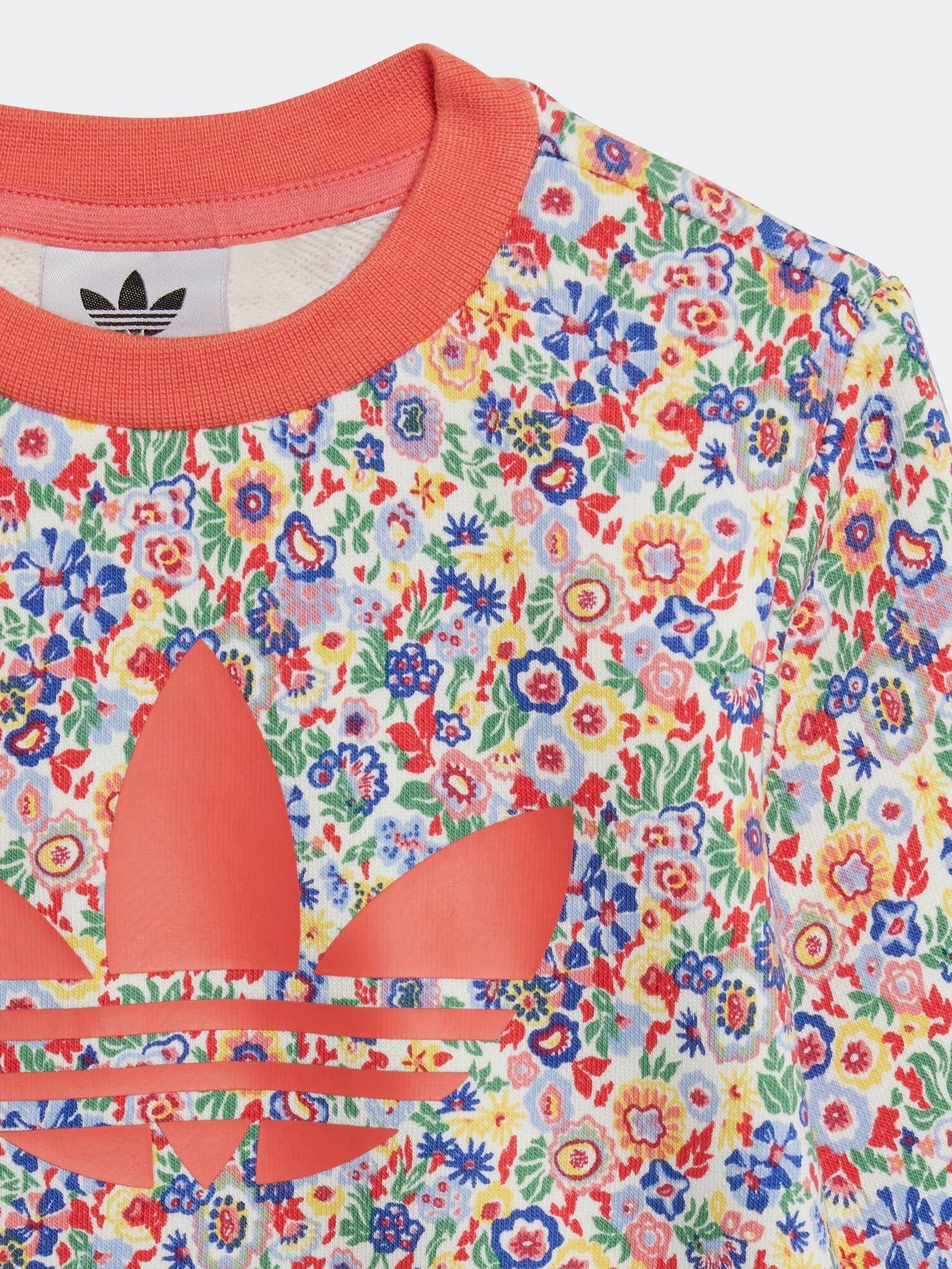 Buy adidas originals White Blue Floral Liberty London Crew