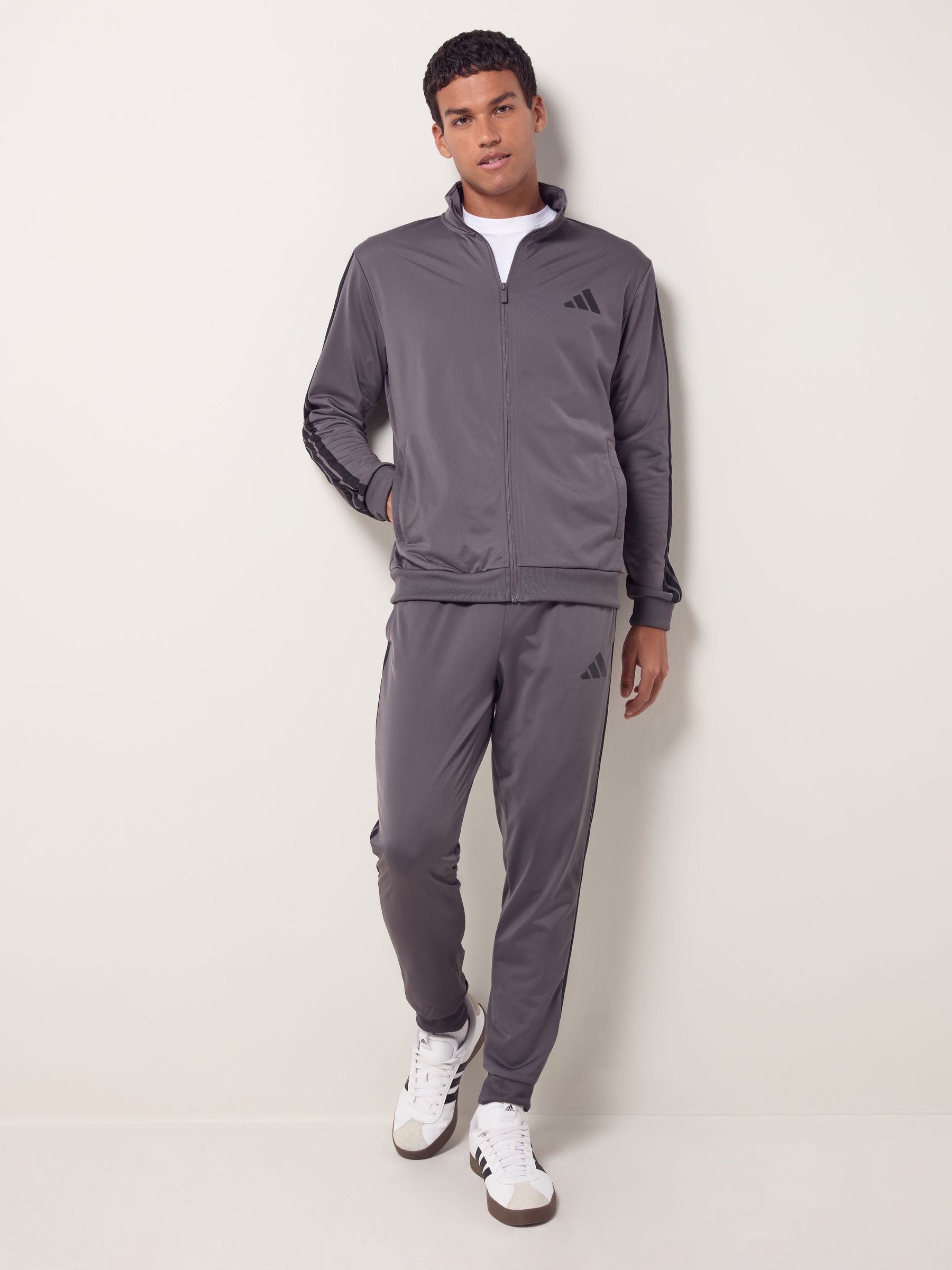 Buy adidas Grey Sportswear Basic 3-Stripes Tricot Tracksuit from